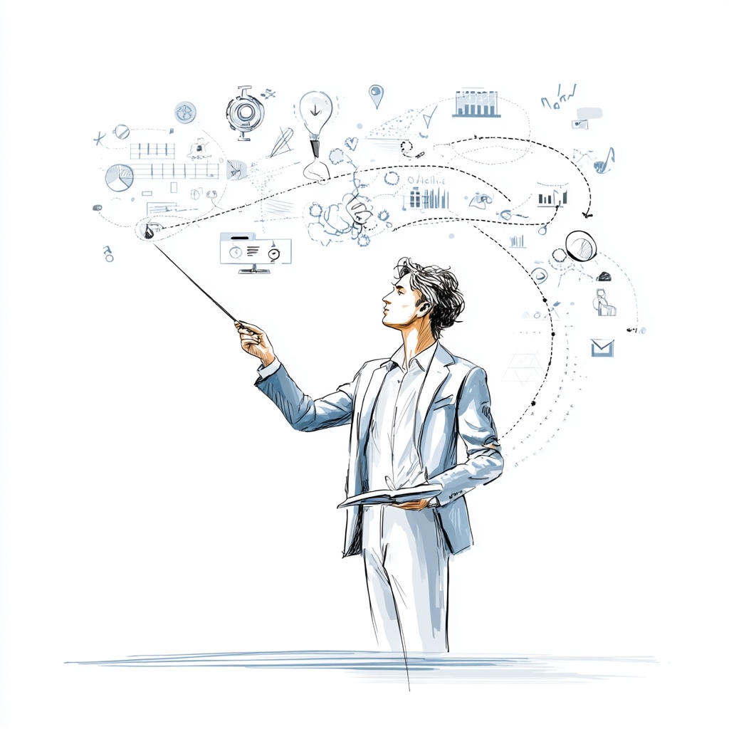 illustration de l’orchestration d’une stratégie CX et IA pour améliorer l’expérience client